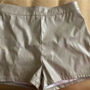 Leather tan shorts